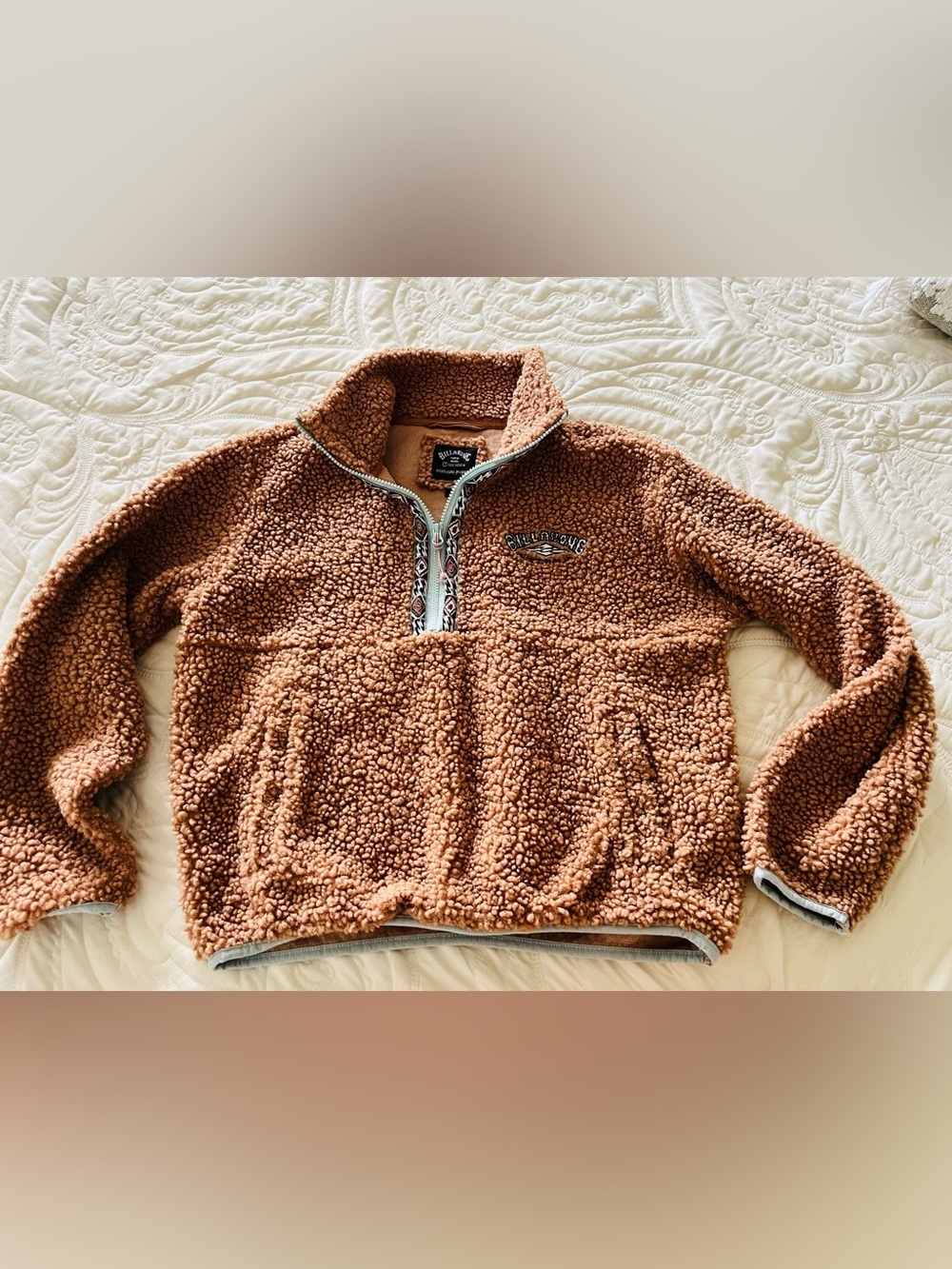 Billabong Adventure Division Horizon Sweatshirt Tan Sherpa Half-Zip size M - Picture 13 of 13
